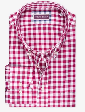 Gingham Buttondown Shirt Fuschia