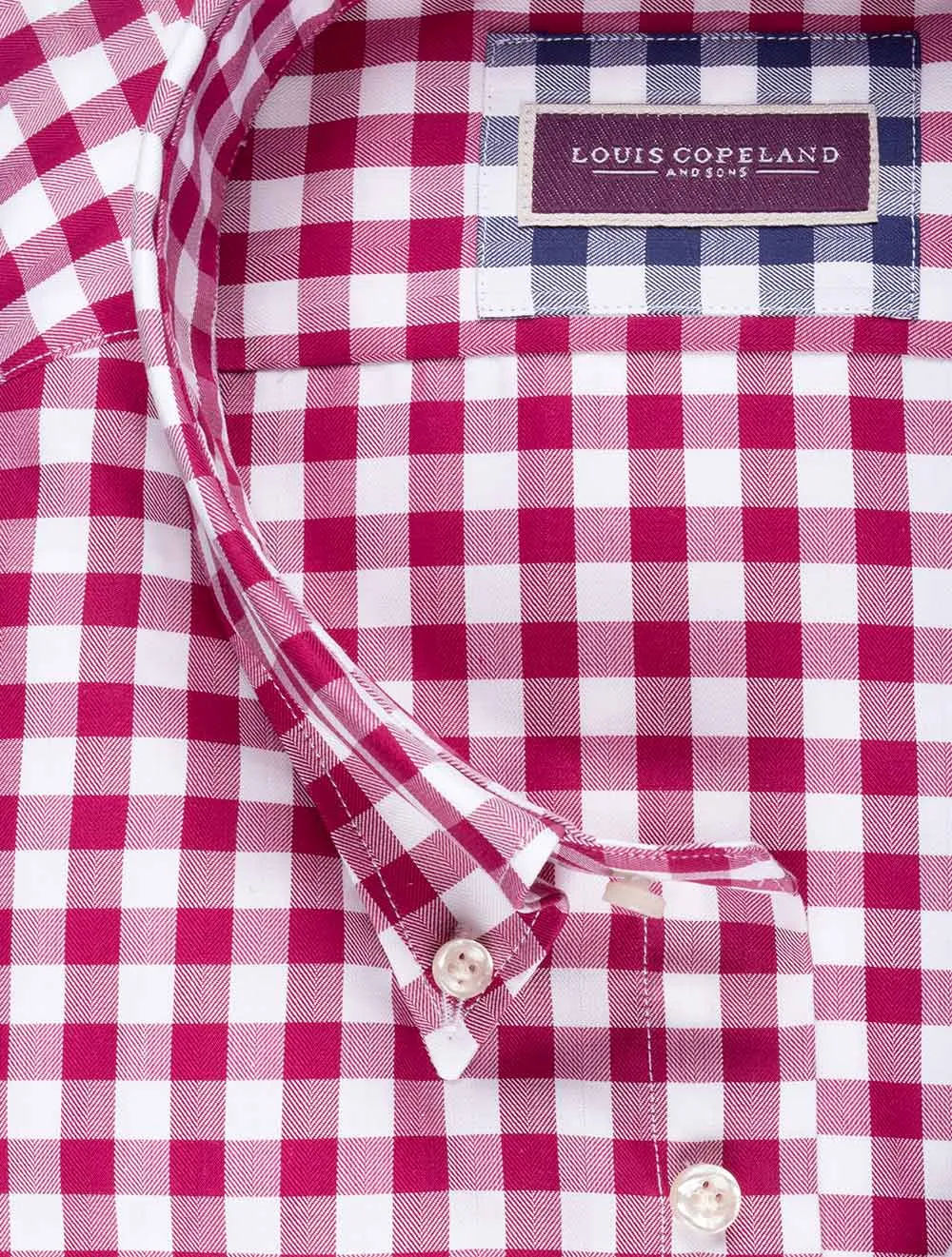 Gingham Buttondown Shirt Fuschia