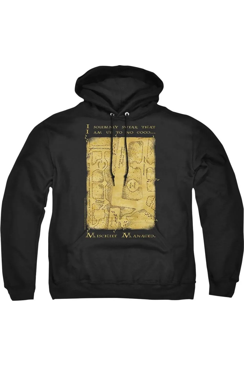 Harry Potter Marauders Map Interior Words Adult Pull Over Hoodie / Hooded Sweatshirt