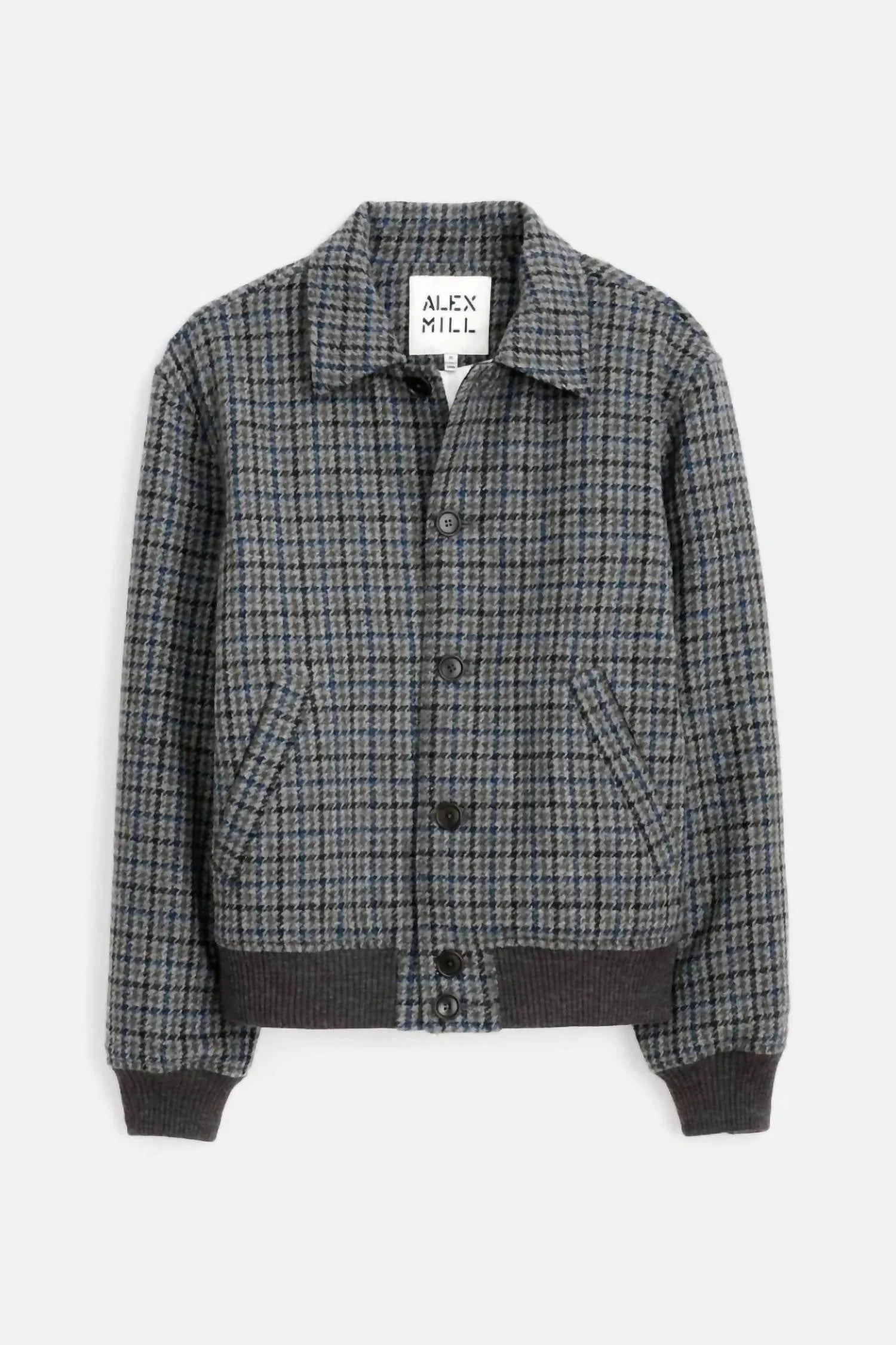Houndstooth Bomber In Black