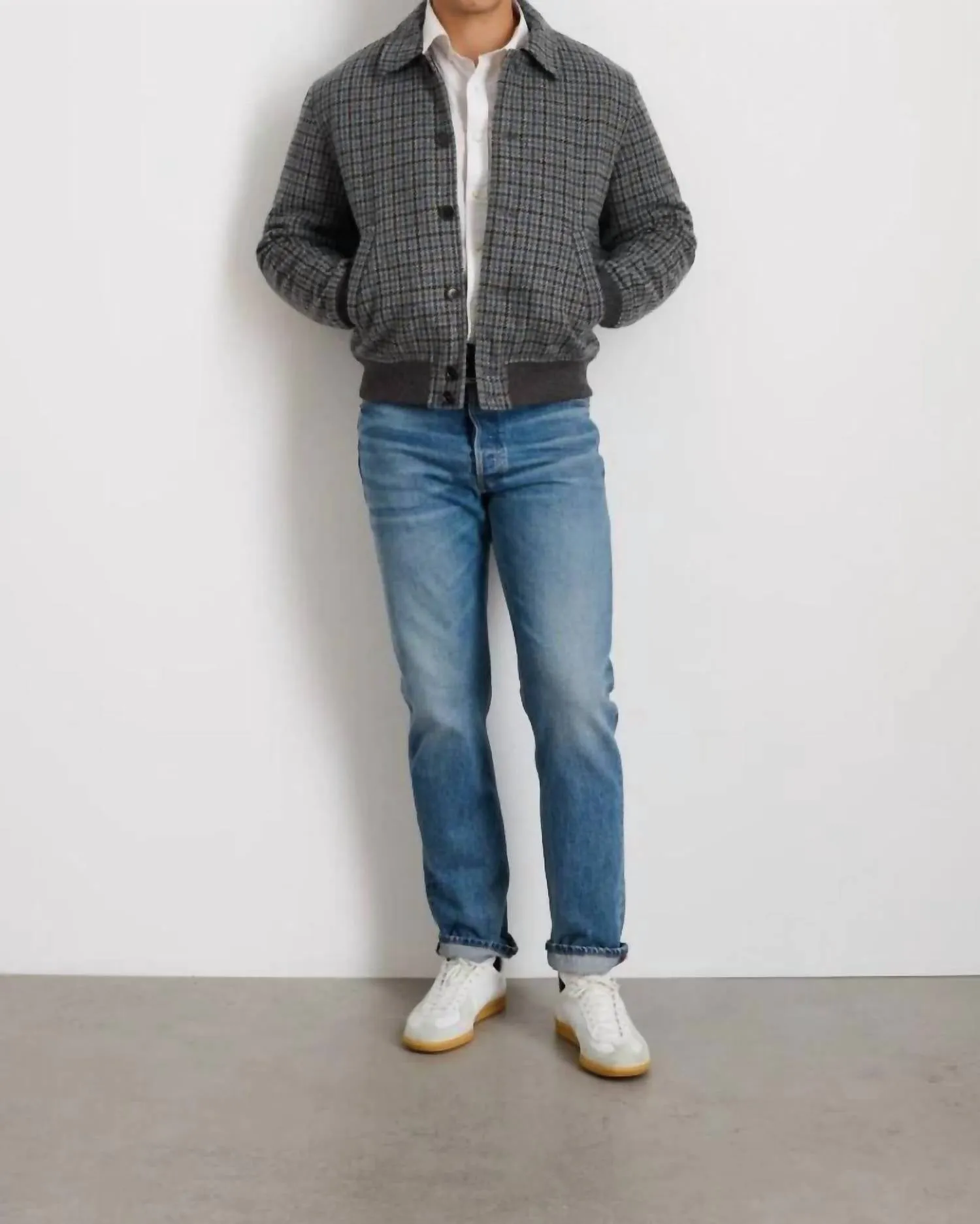 Houndstooth Bomber In Black