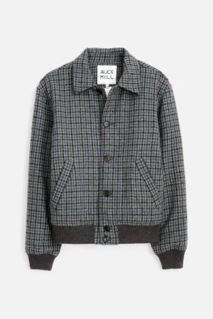 Houndstooth Bomber In Black