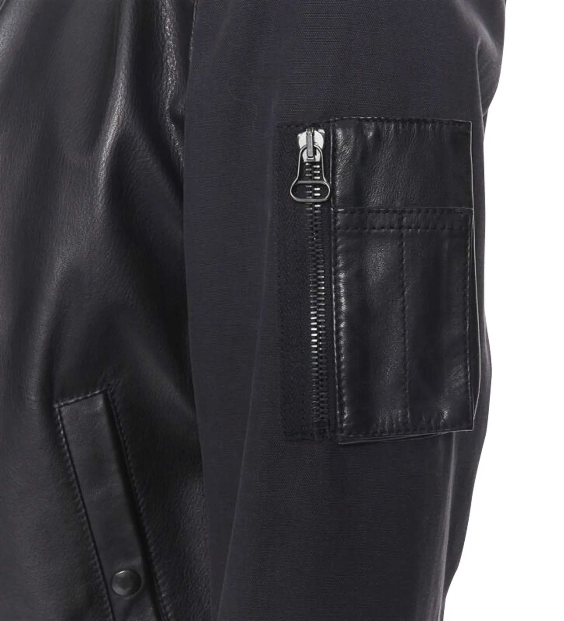Lanvin Alber Elbaz contrast lamb leather bomber jacket