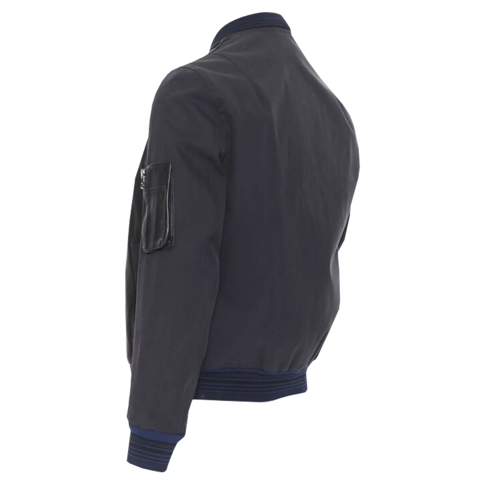 Lanvin Alber Elbaz contrast lamb leather bomber jacket