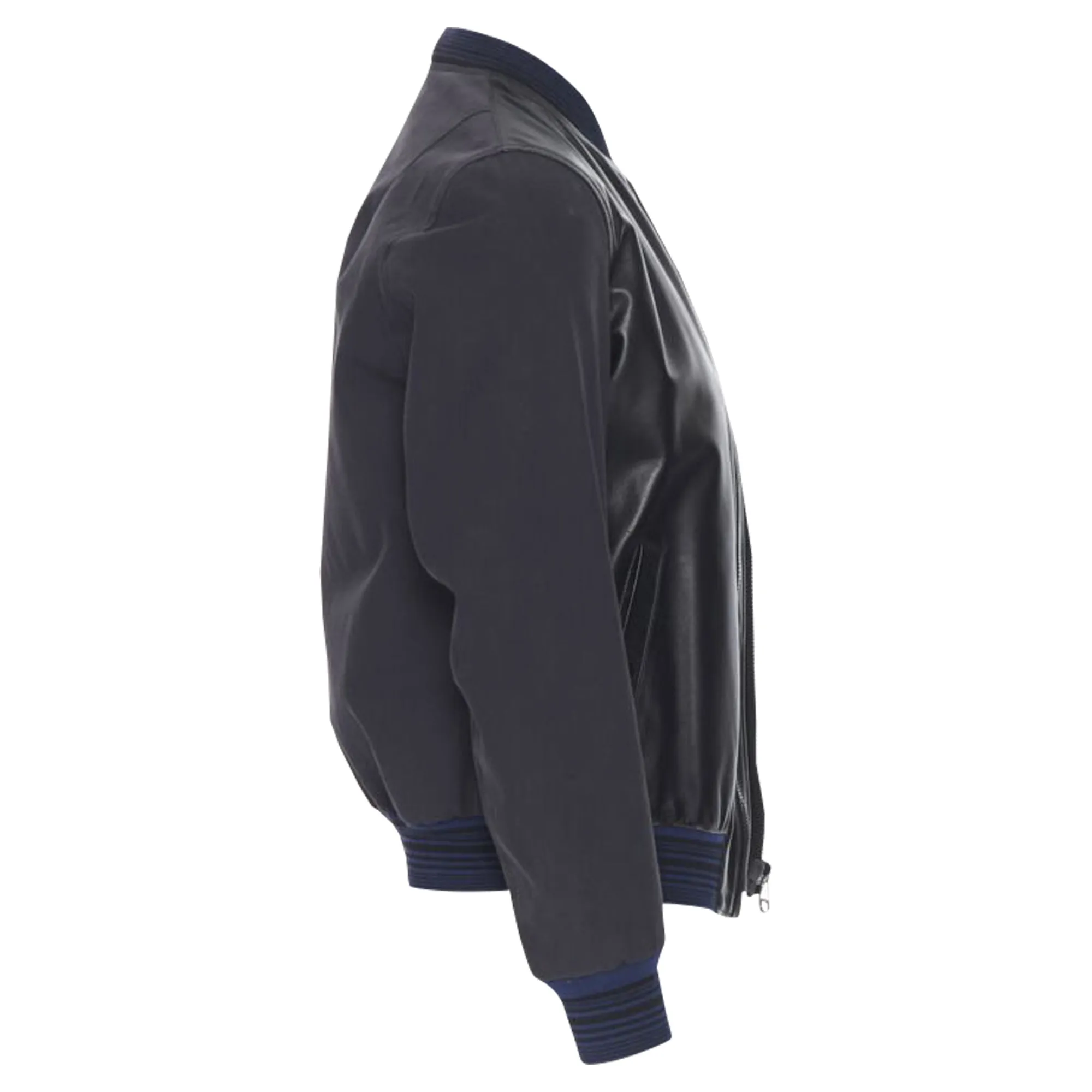 Lanvin Alber Elbaz contrast lamb leather bomber jacket