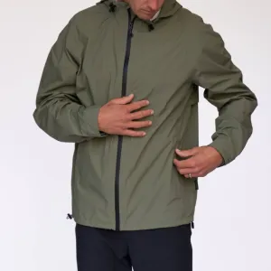 Lightweight Packable Rain Jacket In Army