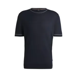 Linen-blend sweatshirt with tipping