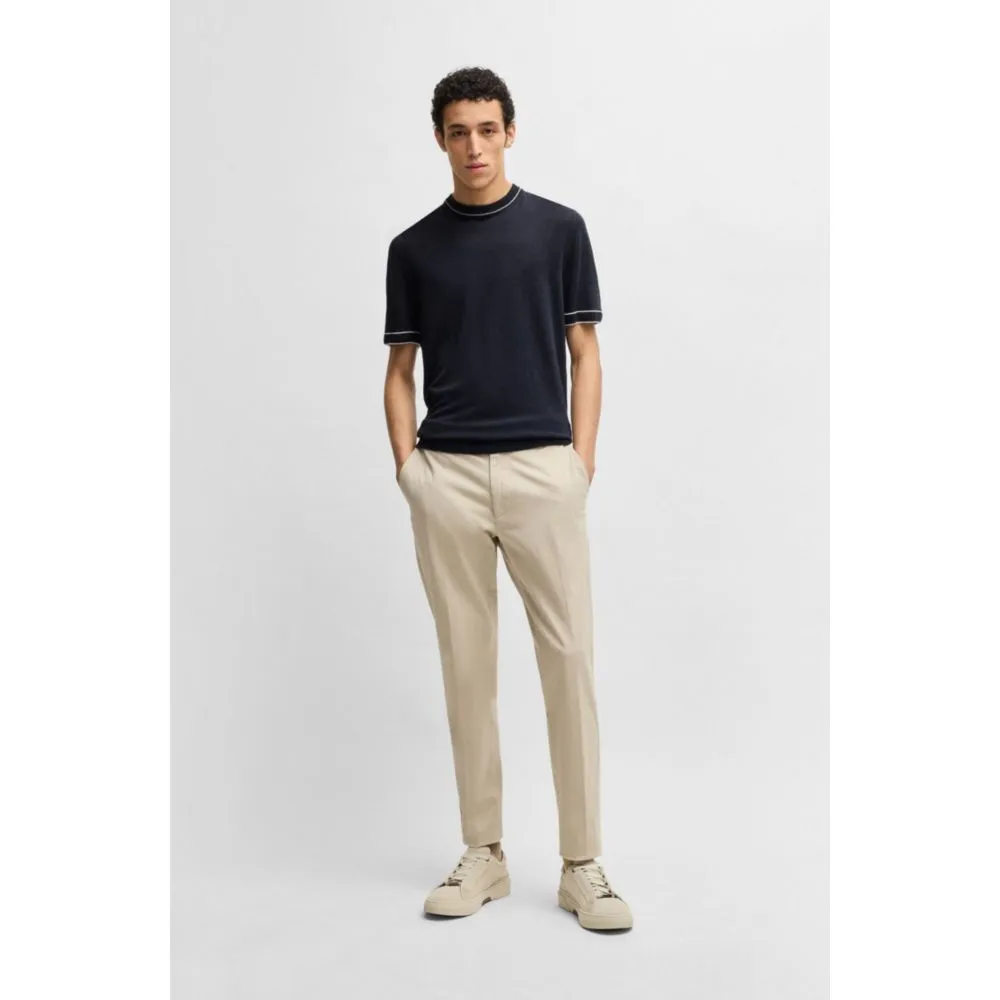 Linen-blend sweatshirt with tipping