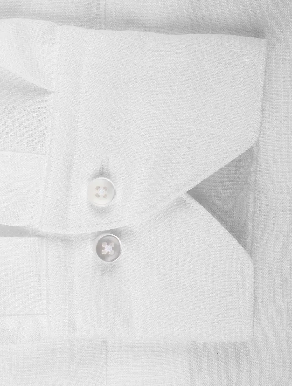 Linen Fitted Body Shirt White