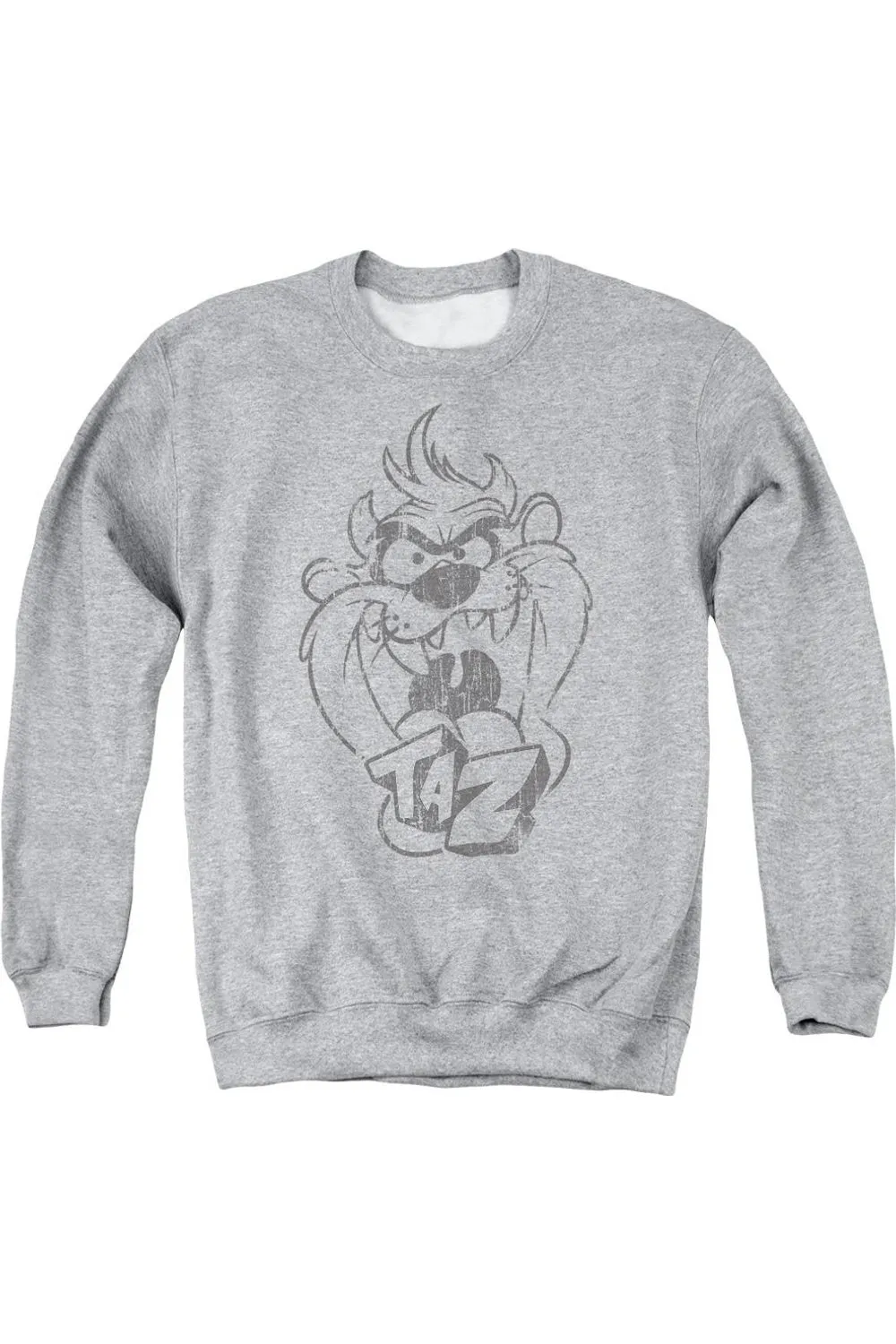 Looney Tunes Faded Taz Adult Crewneck Sweatshirt