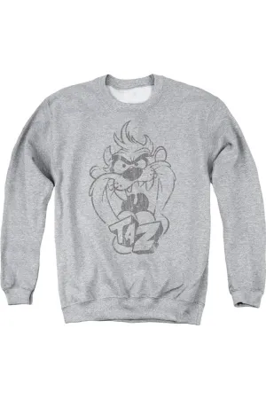 Looney Tunes Faded Taz Adult Crewneck Sweatshirt