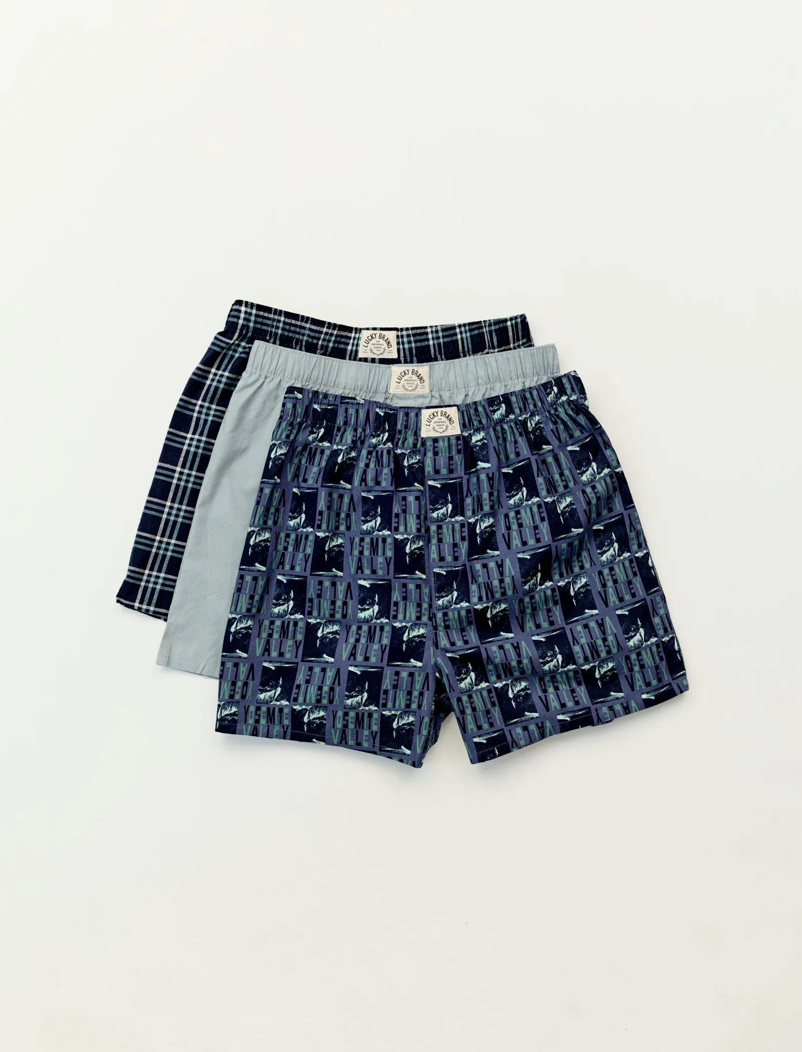 Lucky Brand 3 Pack Woven Boxers Multi Lucky Brand