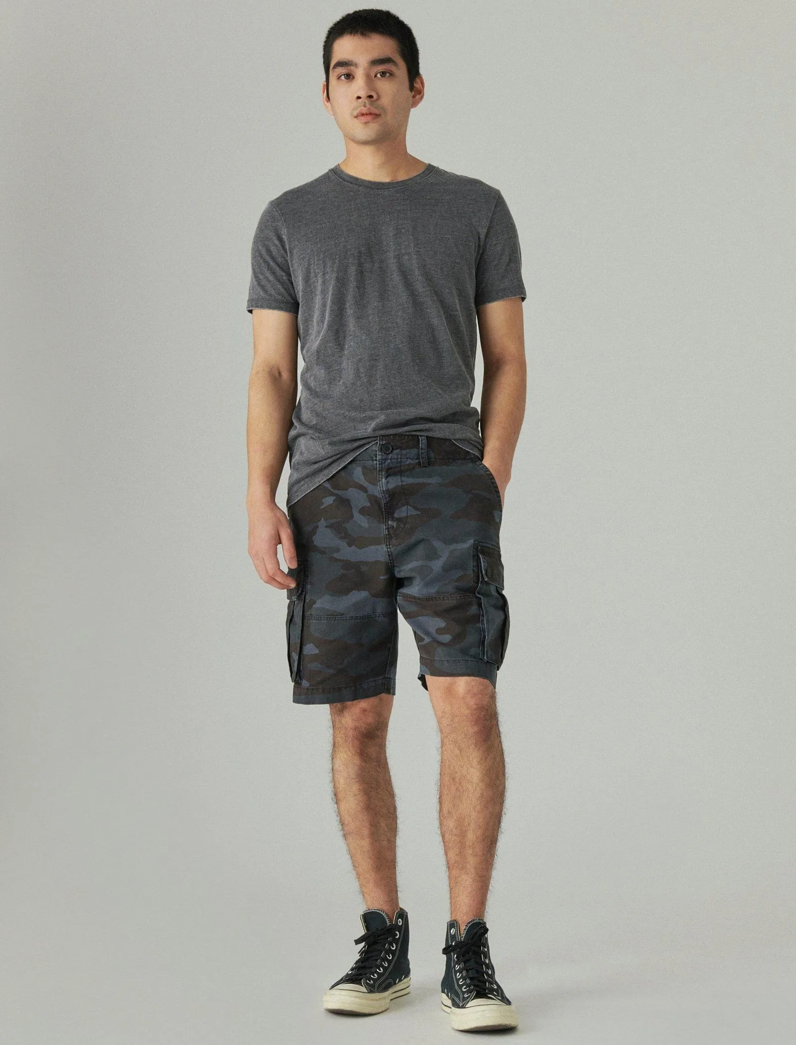 Lucky Brand 9" Canvas Cargo Short Over Dye Blue Lucky Brand