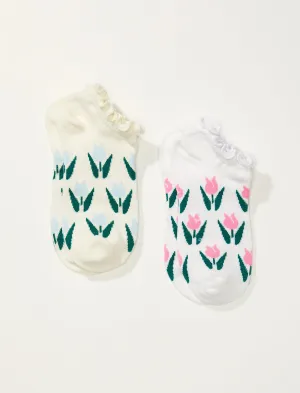Lucky Brand Tulip Ped Sock 2 Pk White Lucky Brand