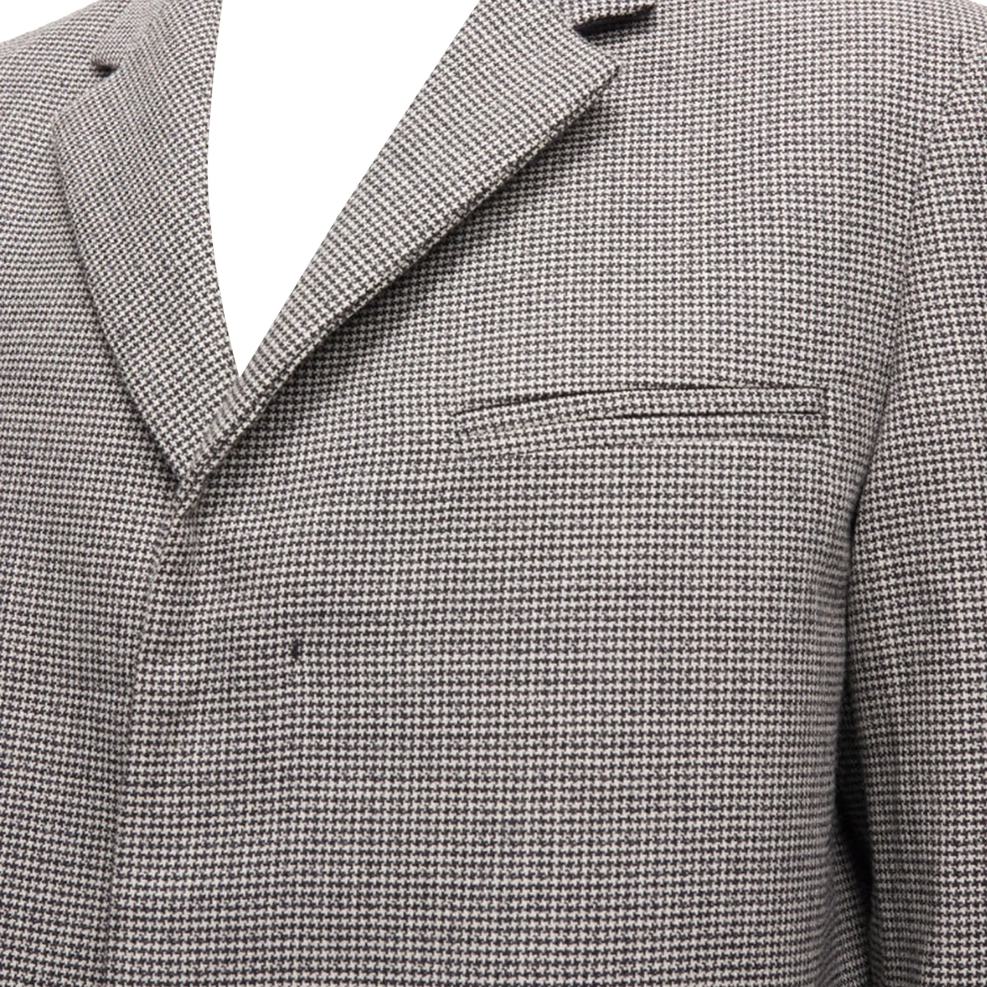 Marni Houndstooth Wool Blend Invisible Placket Longline Coat