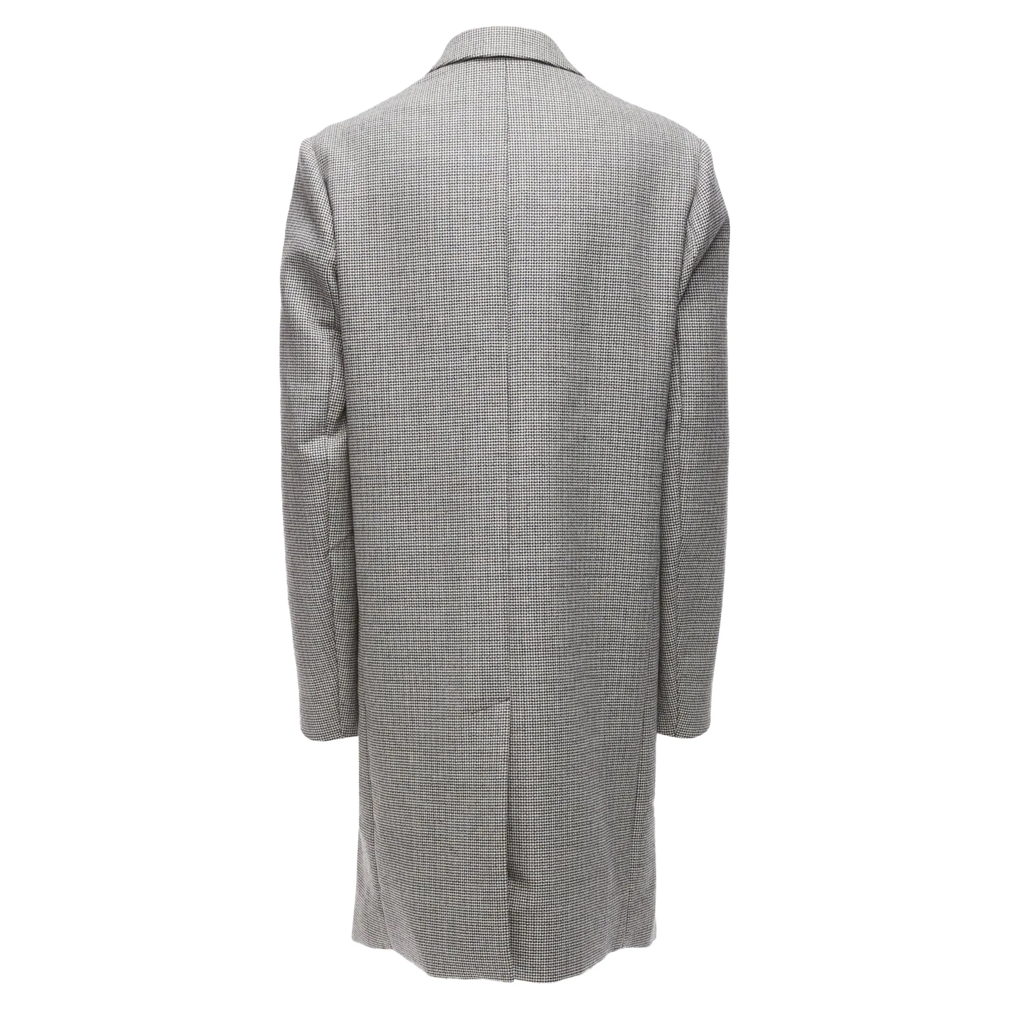 Marni Houndstooth Wool Blend Invisible Placket Longline Coat