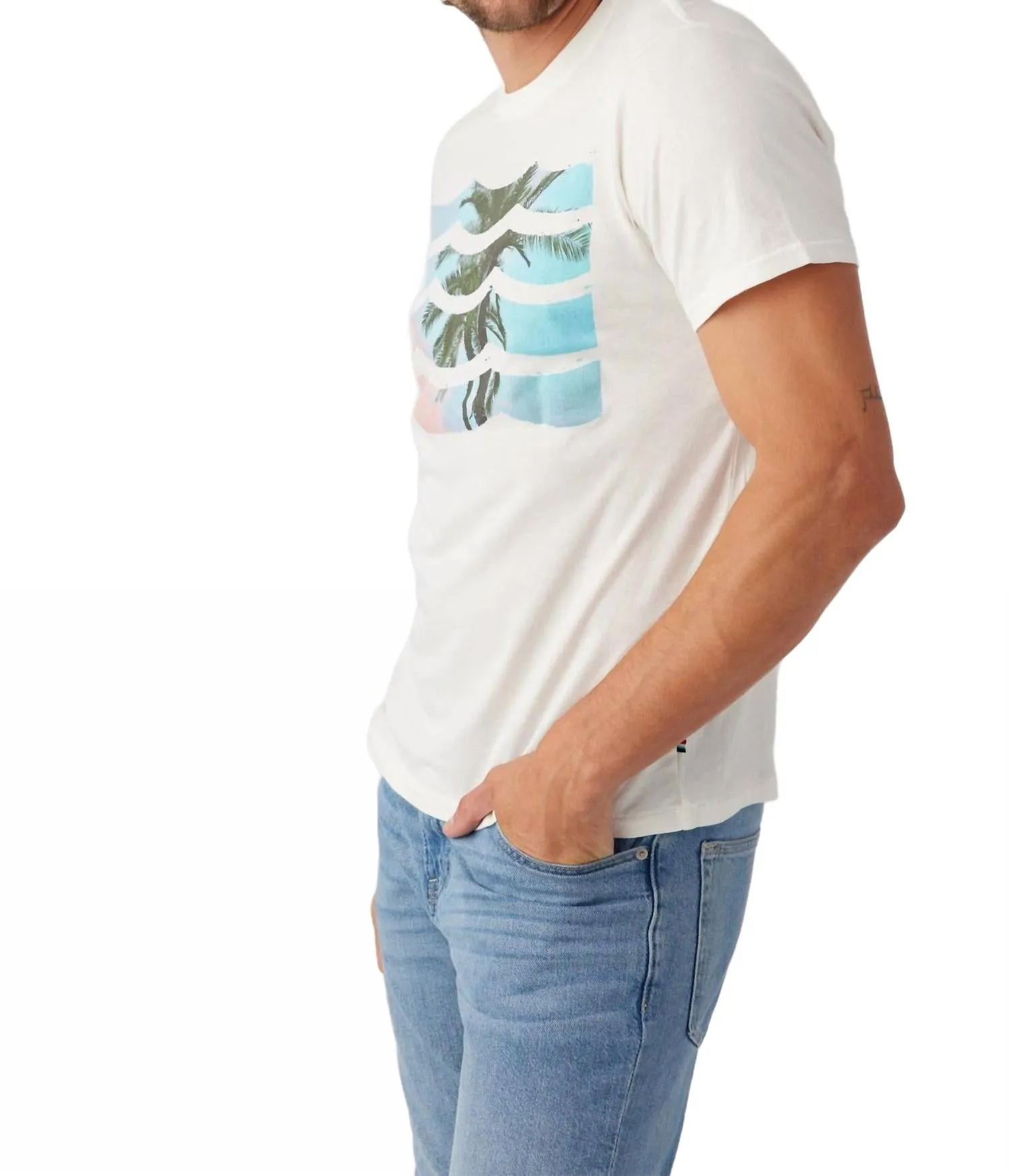 Men Paradise Wave Crew In White