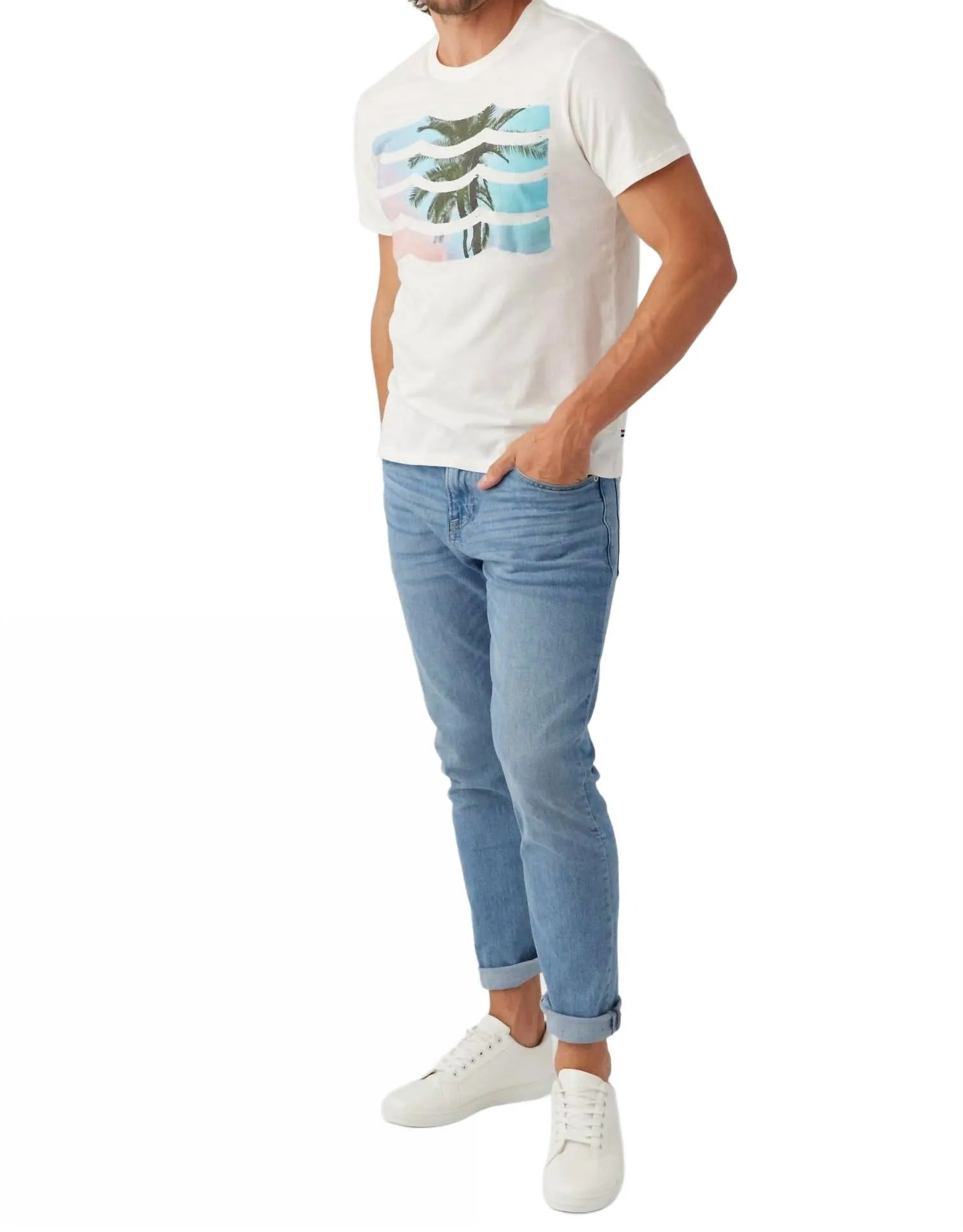 Men Paradise Wave Crew In White