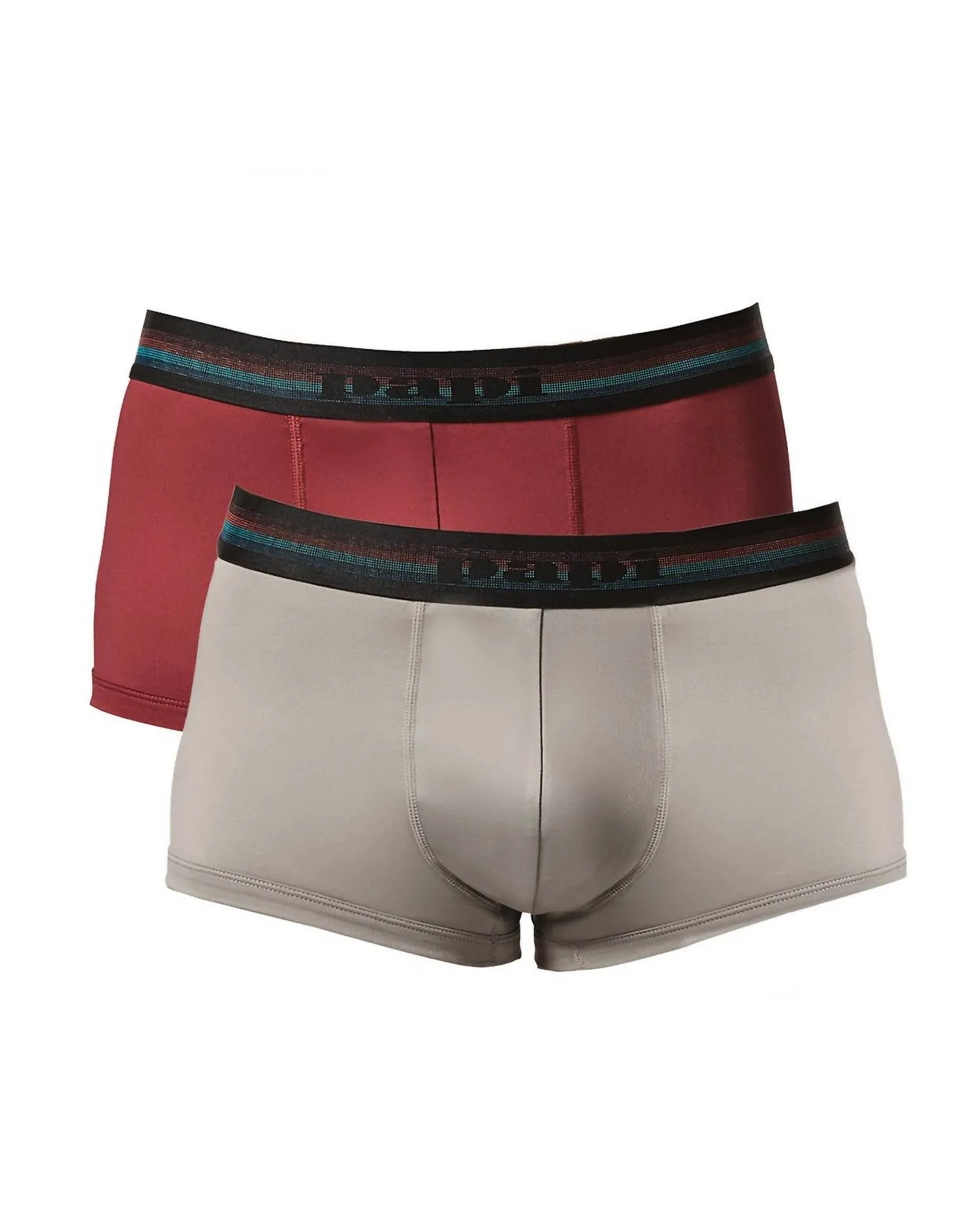Men's 2-Pack Brazilian Trunk Underwear In Chiseled Stone/beet Red
