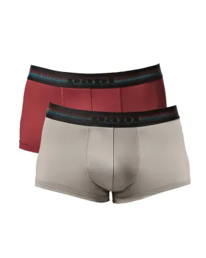 Men's 2-Pack Brazilian Trunk Underwear In Chiseled Stone/beet Red