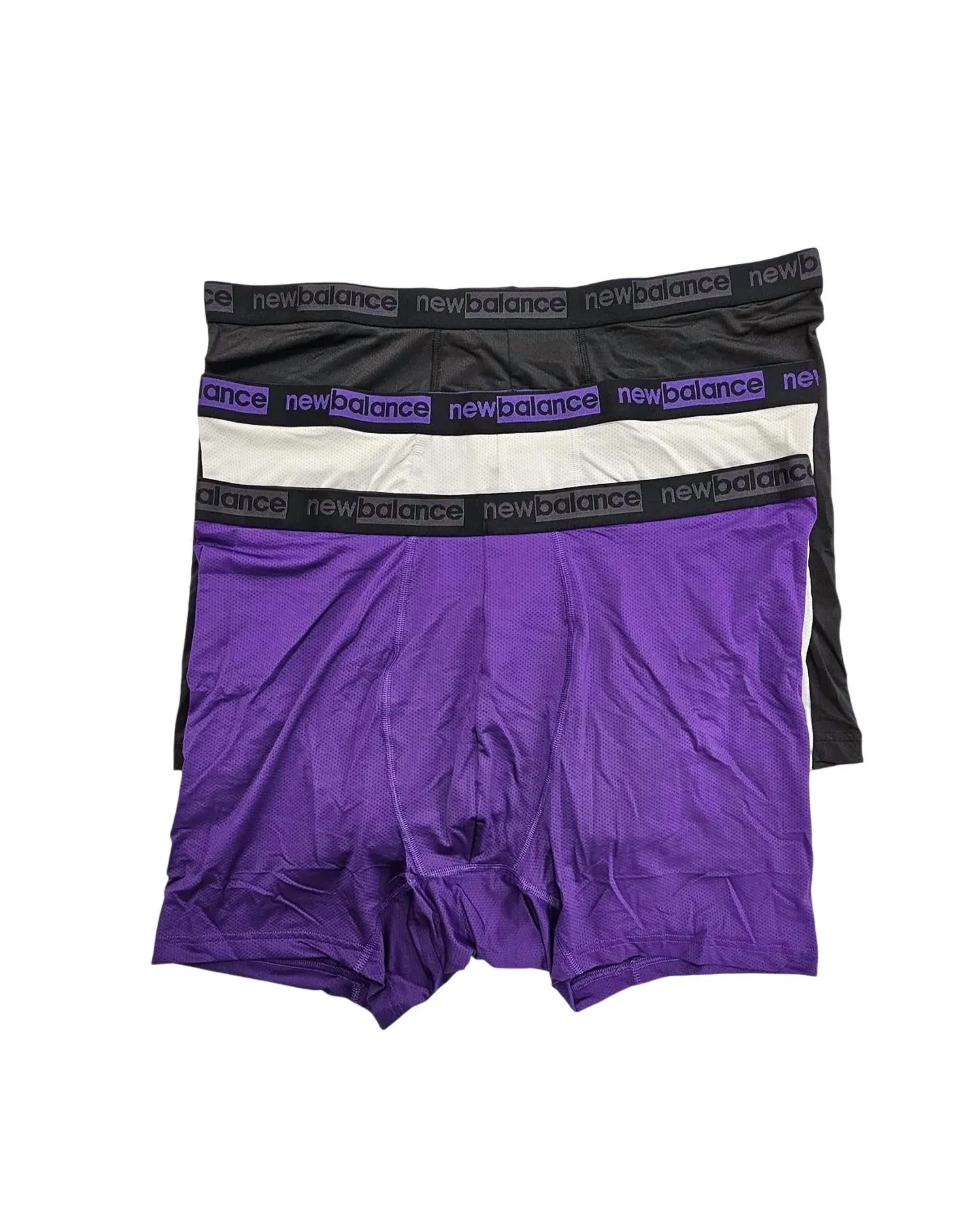 Men's 3-Pack Athletic Mesh Boxer Briefs In Black/ice/prism Purple