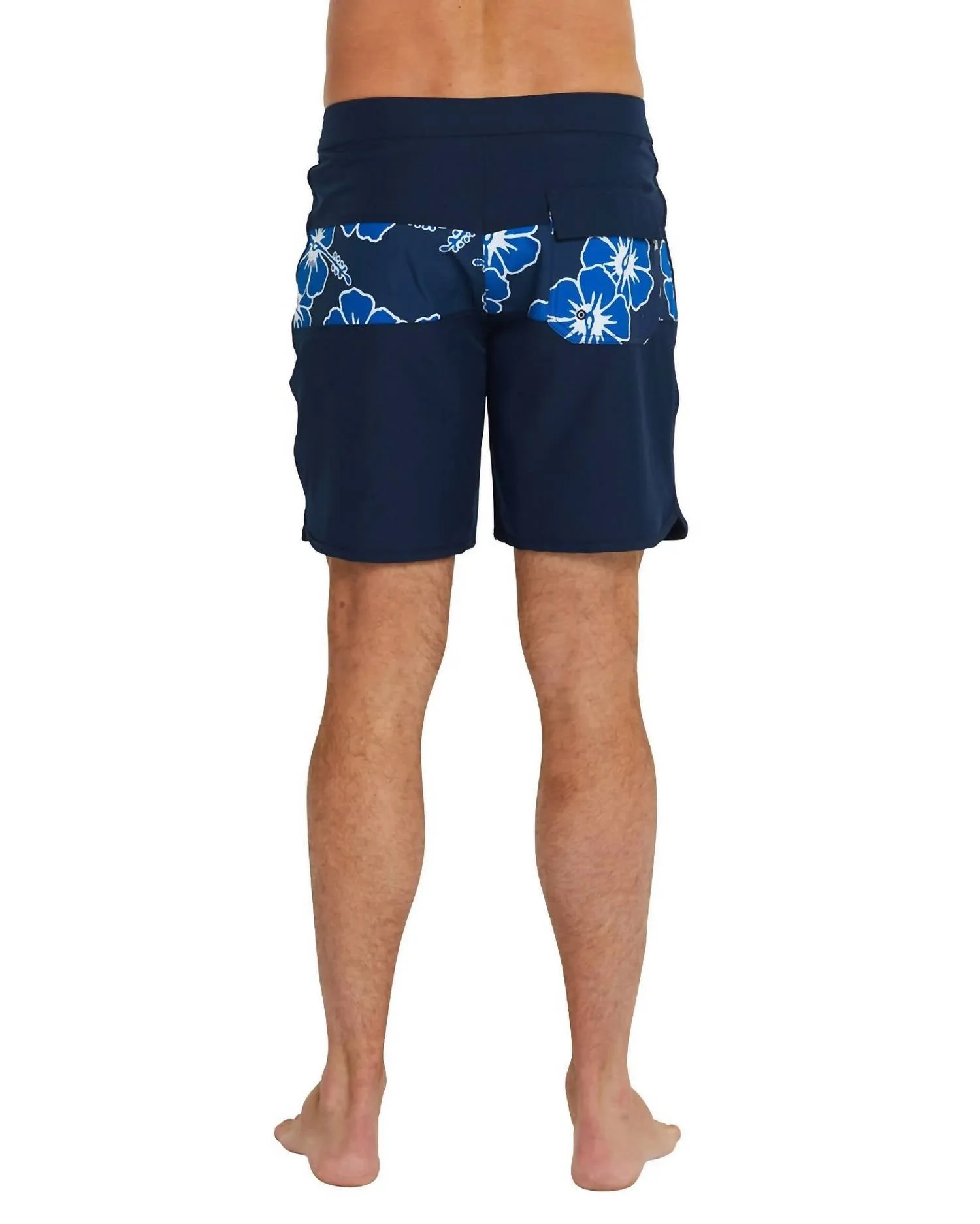 Men's Boardrider Boardshorts In Navy Hibiscus Stripe