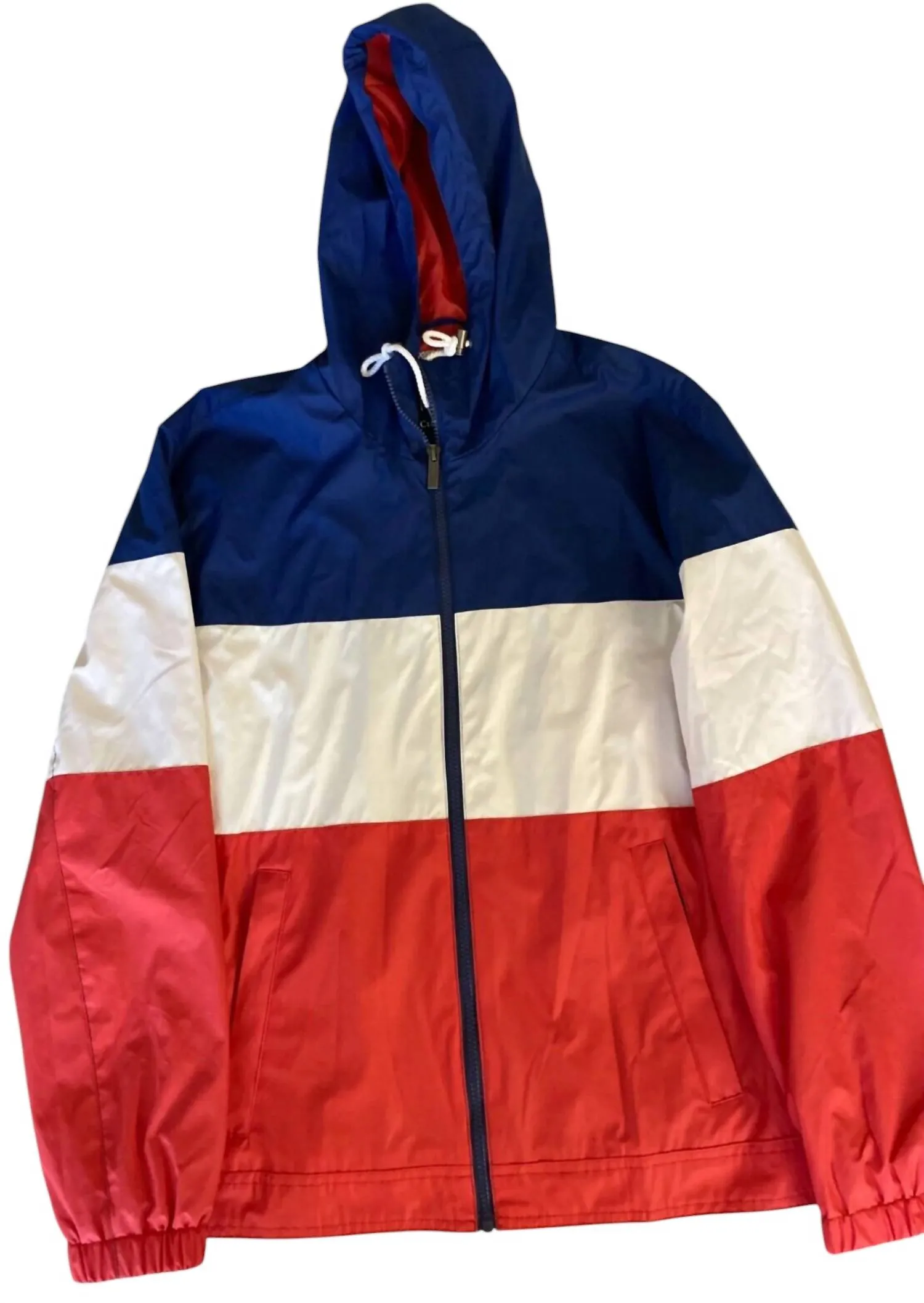 Men's Bomber Jacket With Hoodie In Red, Blue, White