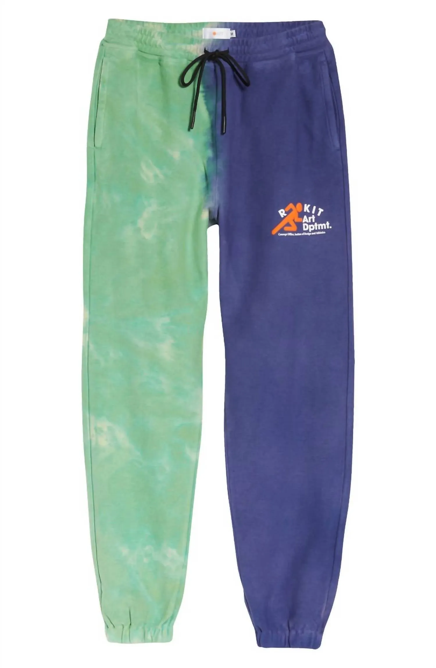 Men's Clash Sweatpants In Blue/green Tie Dye