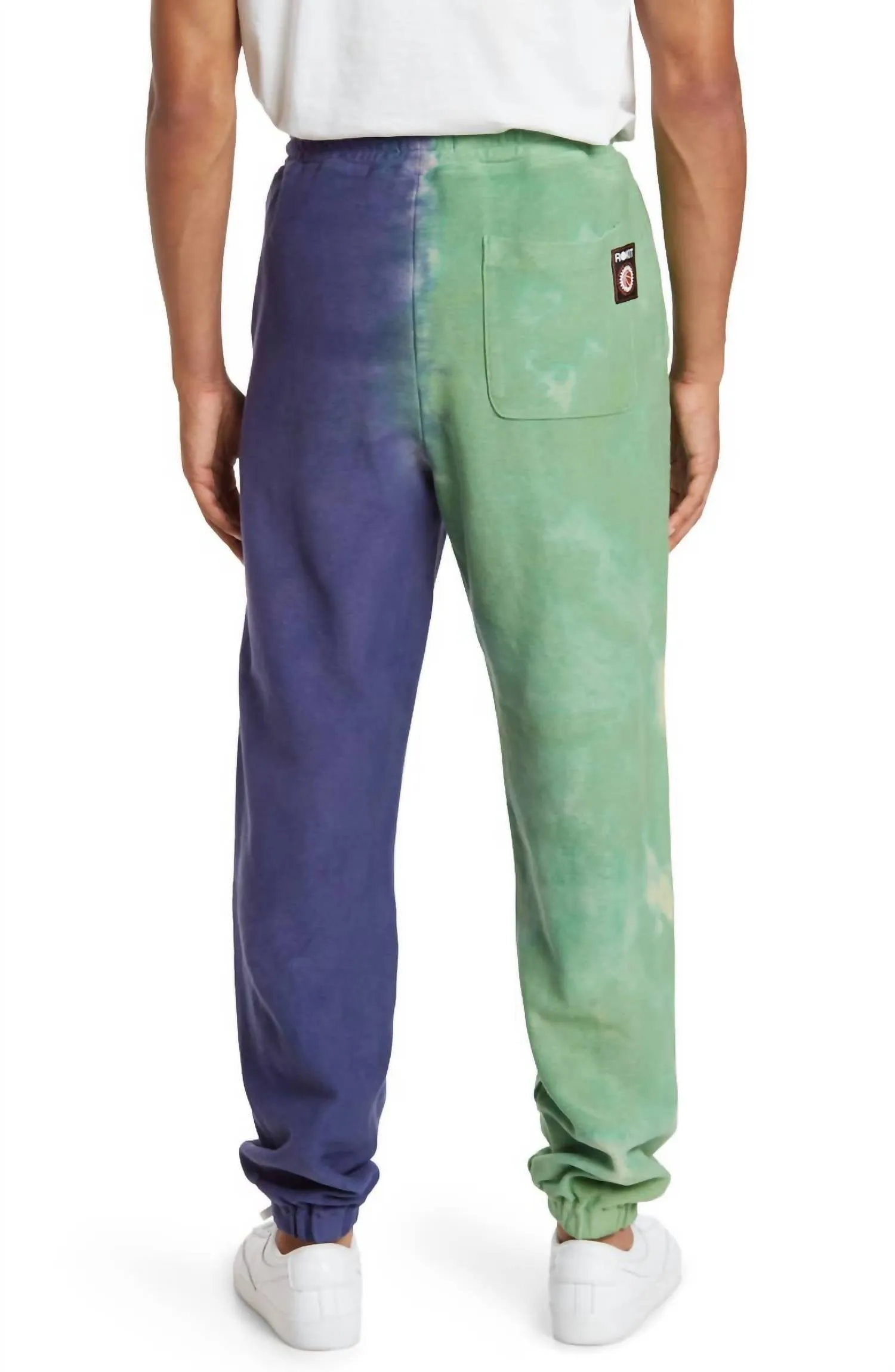 Men's Clash Sweatpants In Blue/green Tie Dye