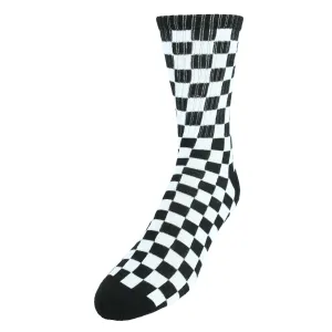 Men's Cotton Blend Race Flag Checkered Socks