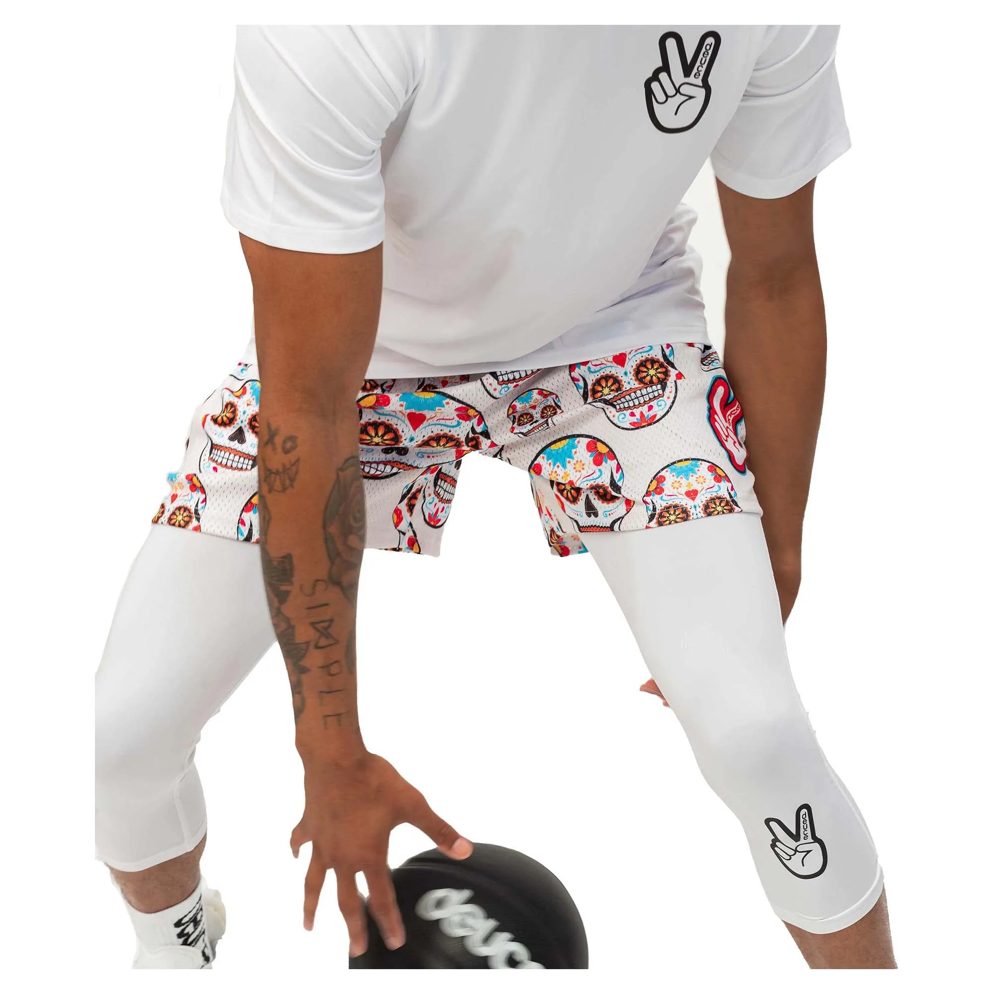 Men's Day Of The Dead Mesh Shorts