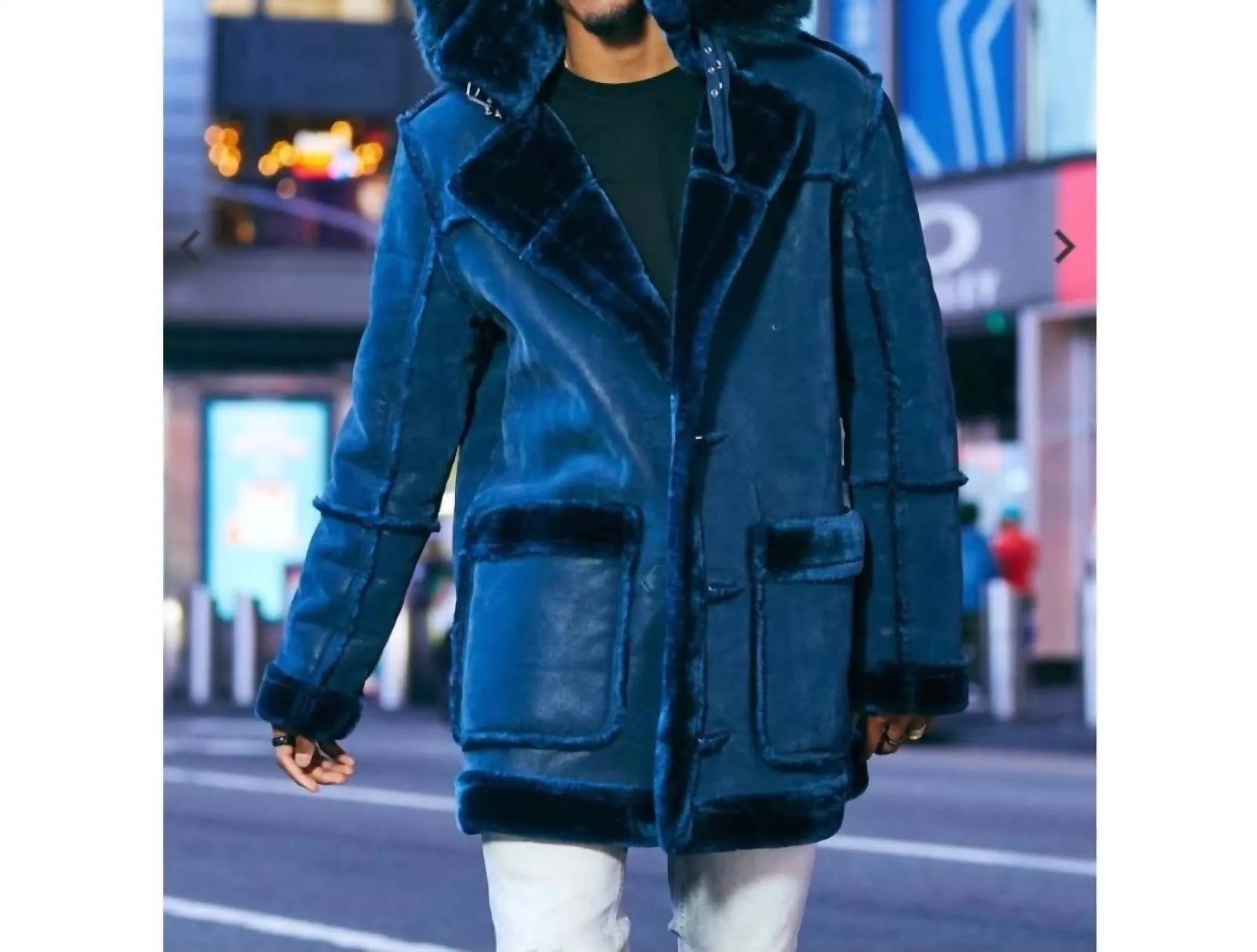 Men's Denali Shearling Jacket In Navy