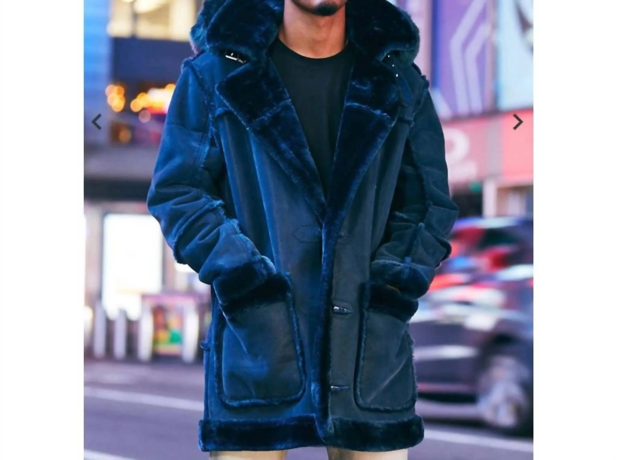 Men's Denali Shearling Jacket In Navy