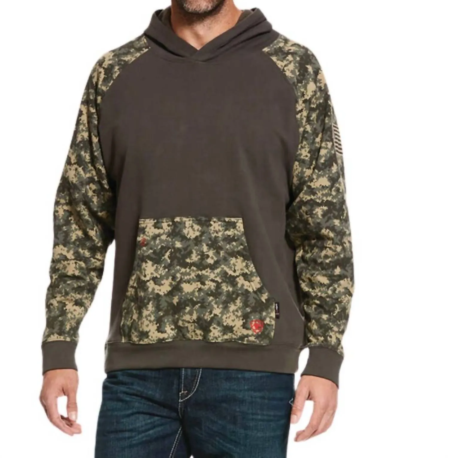 Men's Durastretch Patriot Hoodie In Sage Green Camo
