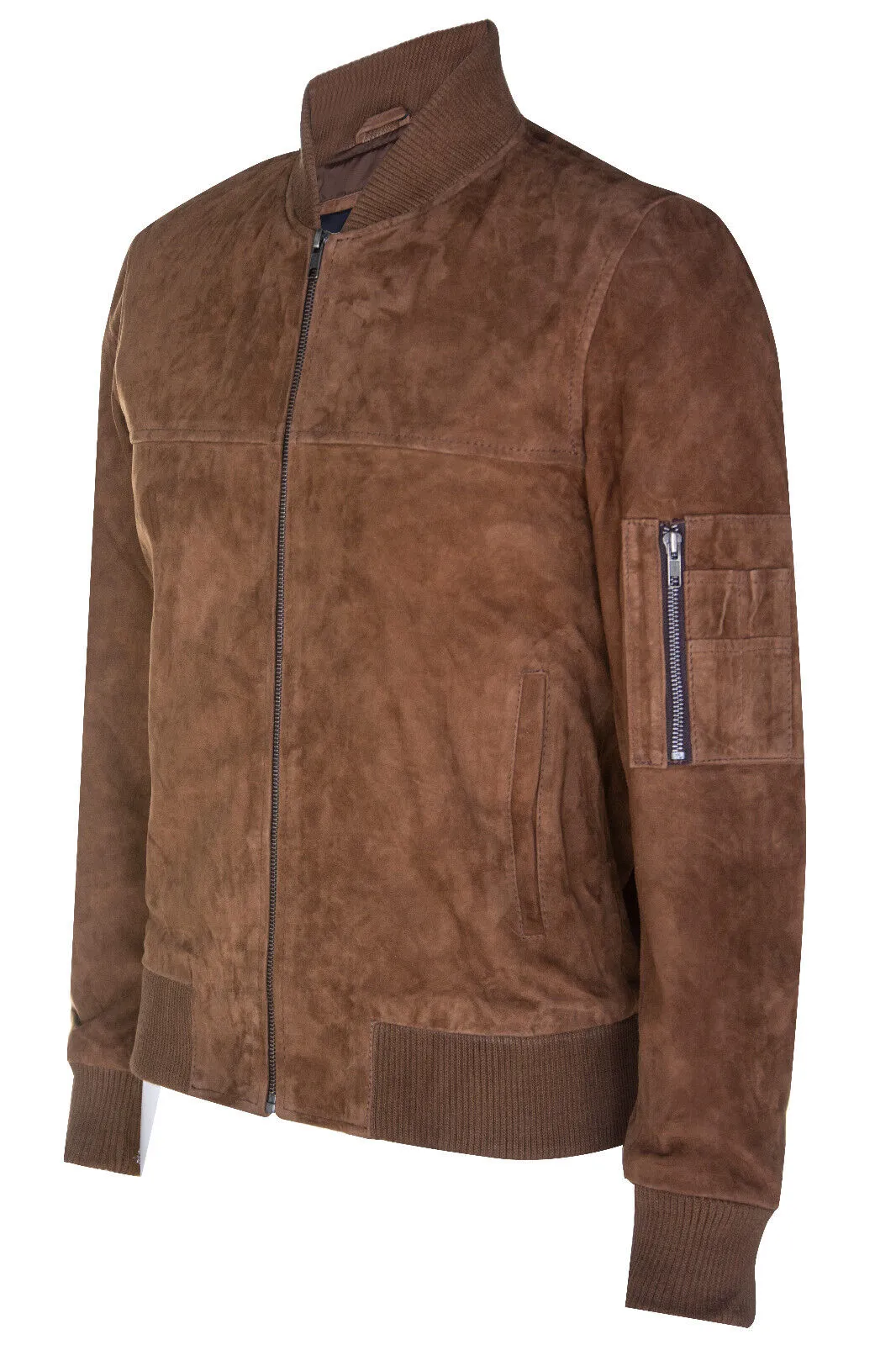 Mens Goat Suede MA-1 Bomber Jacket-Auckland