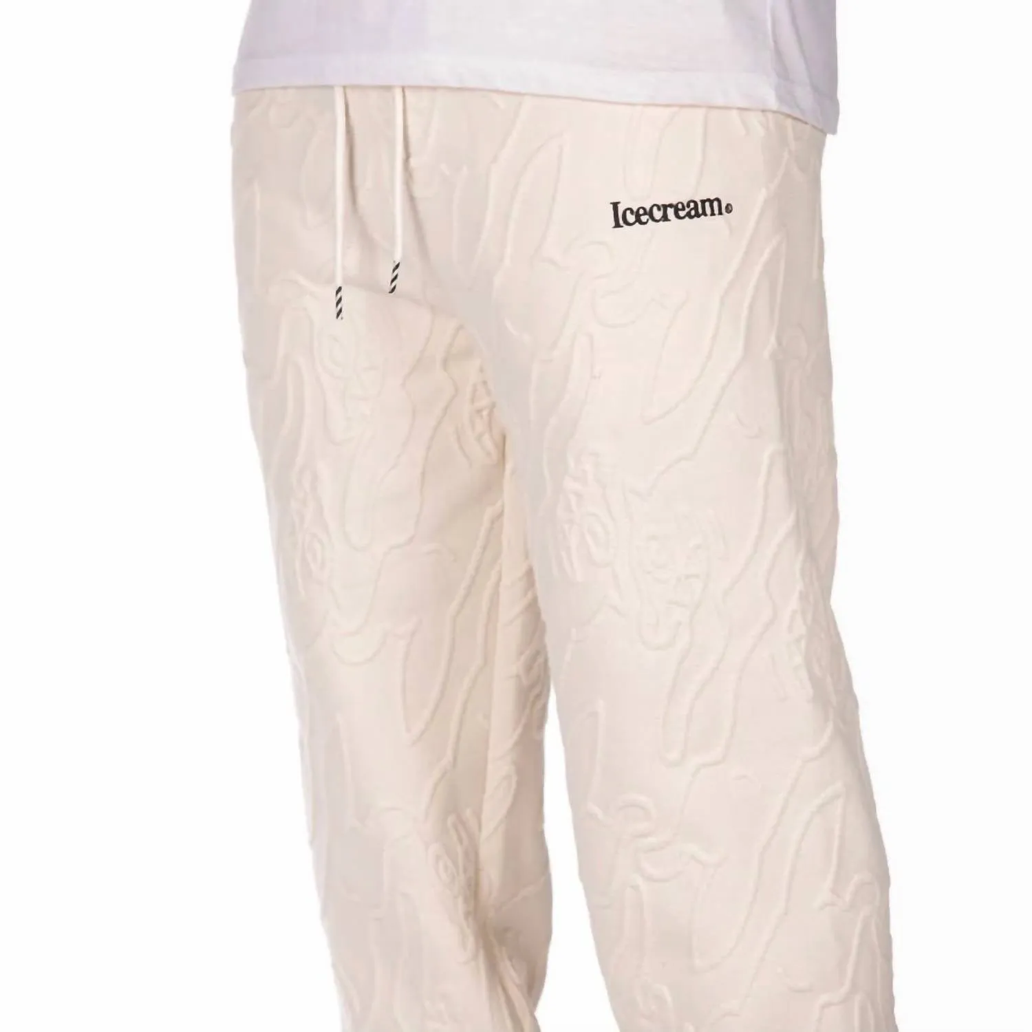 Men's Laced Sweatpants In Antique White