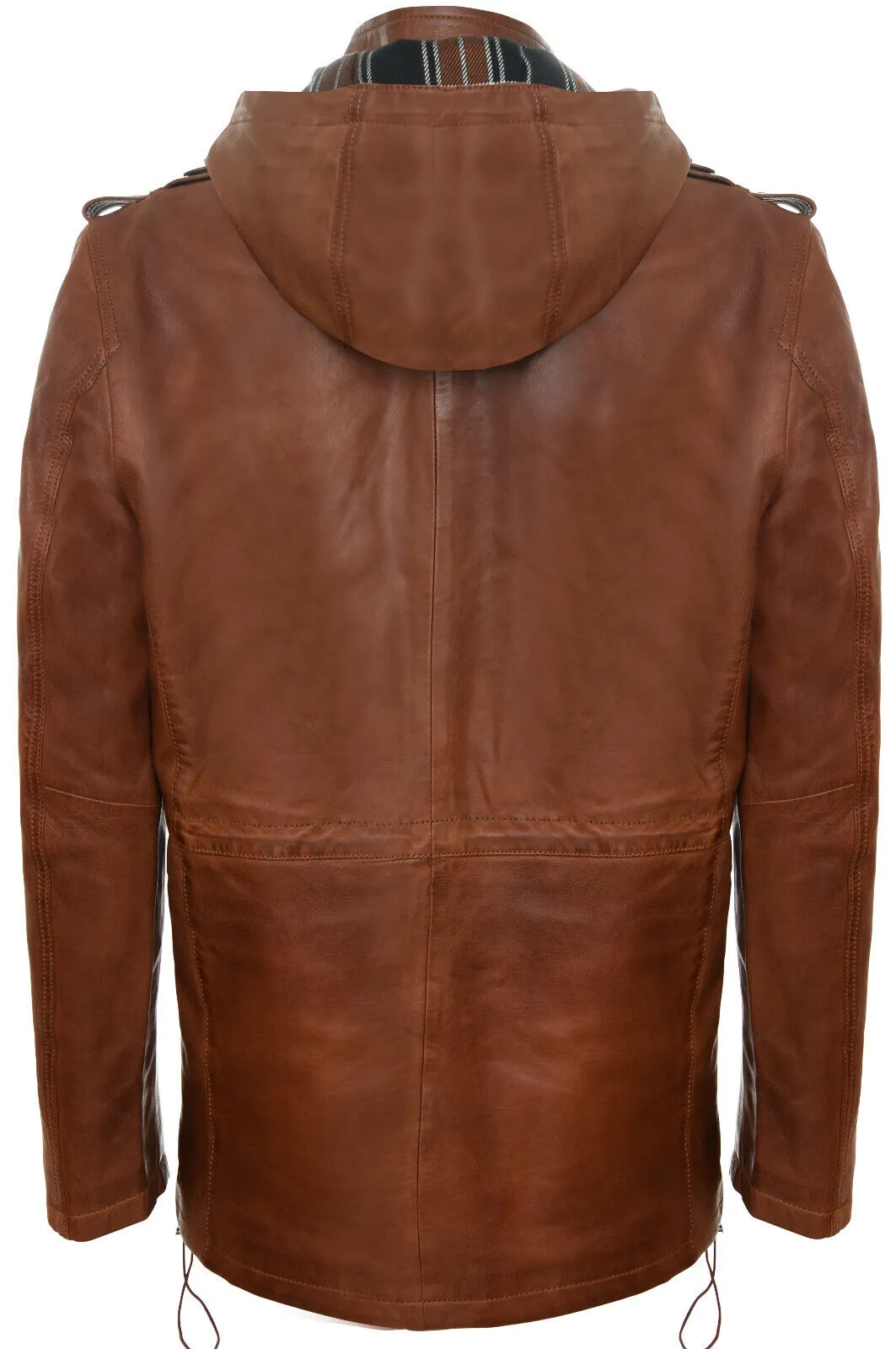 Mens Leather Hooded Trench Coat-Medellin