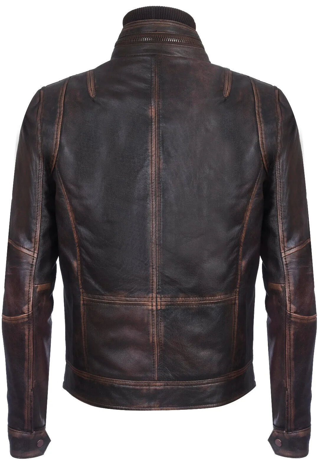 Men's Leather Retro Biker Jacket-Toronto