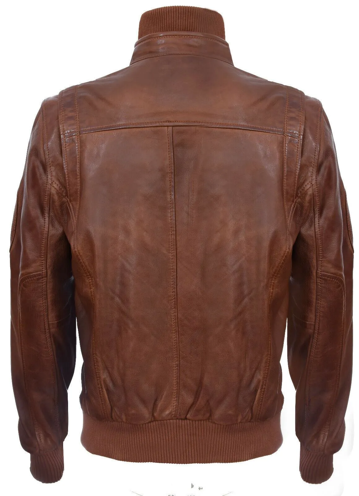 Mens Leather Varsity Bomber Jacket-Adana