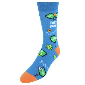 Men's Novelty Let's Play Pickleball Soft Socks (1 Pair)
