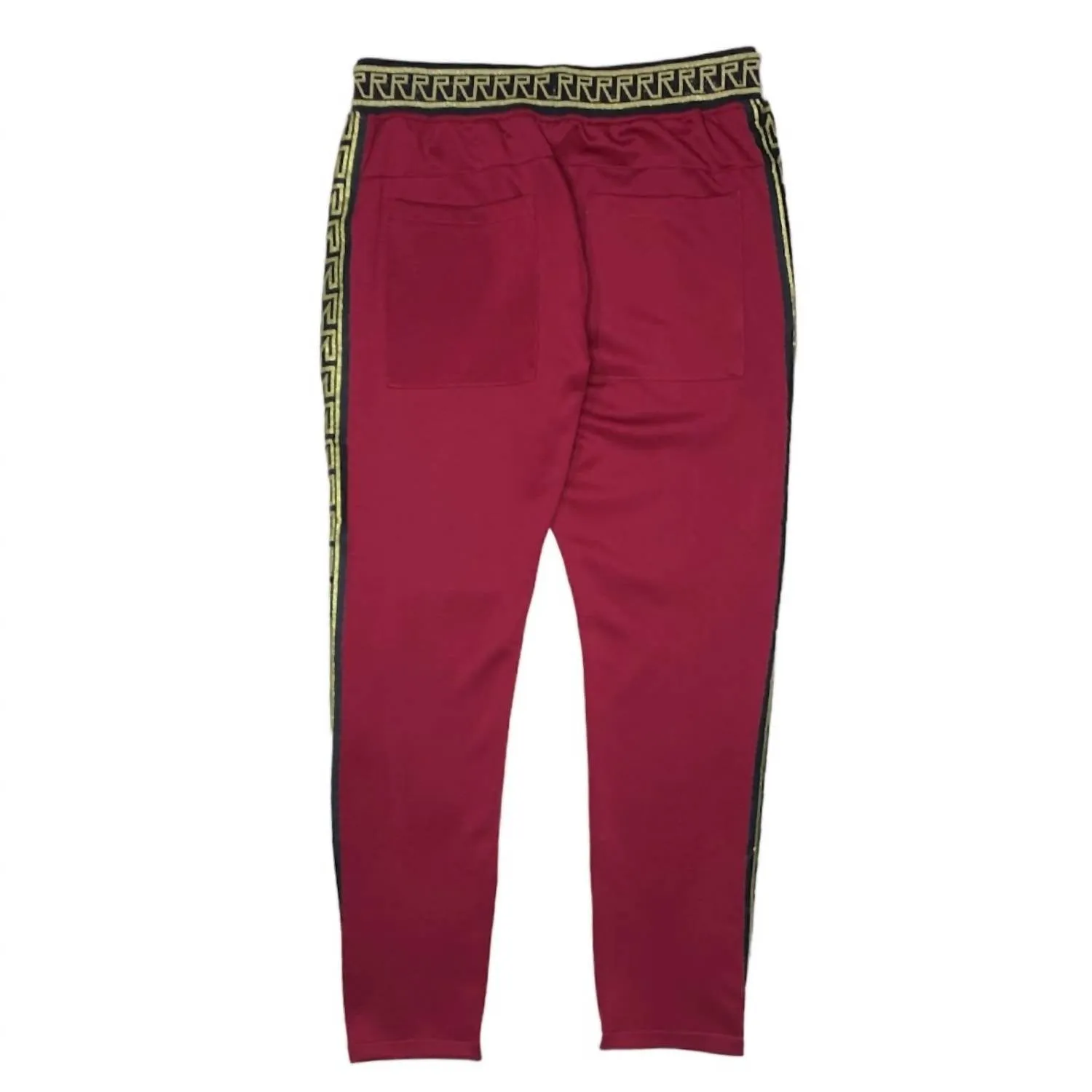 Men's Patterned Jogger In Burgundy