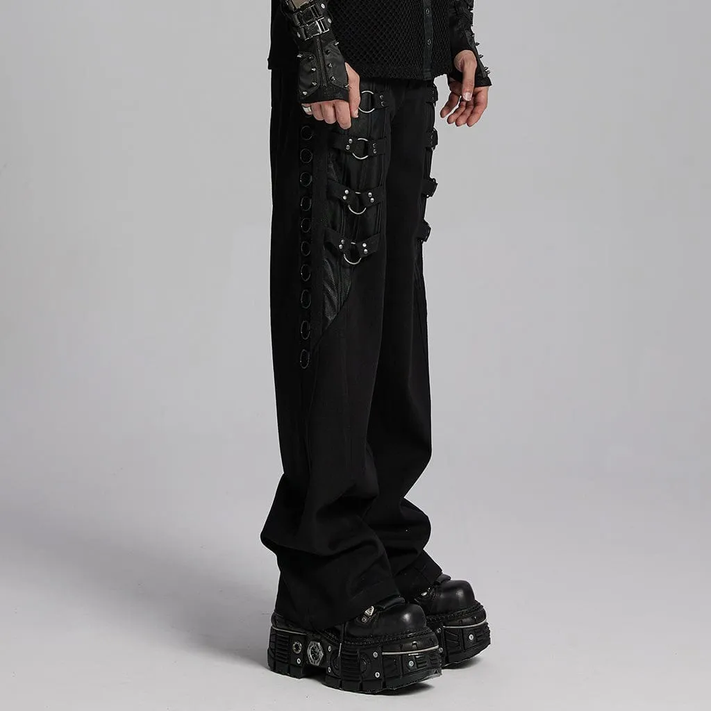 Men's Punk Mesh Rings Skull Pants