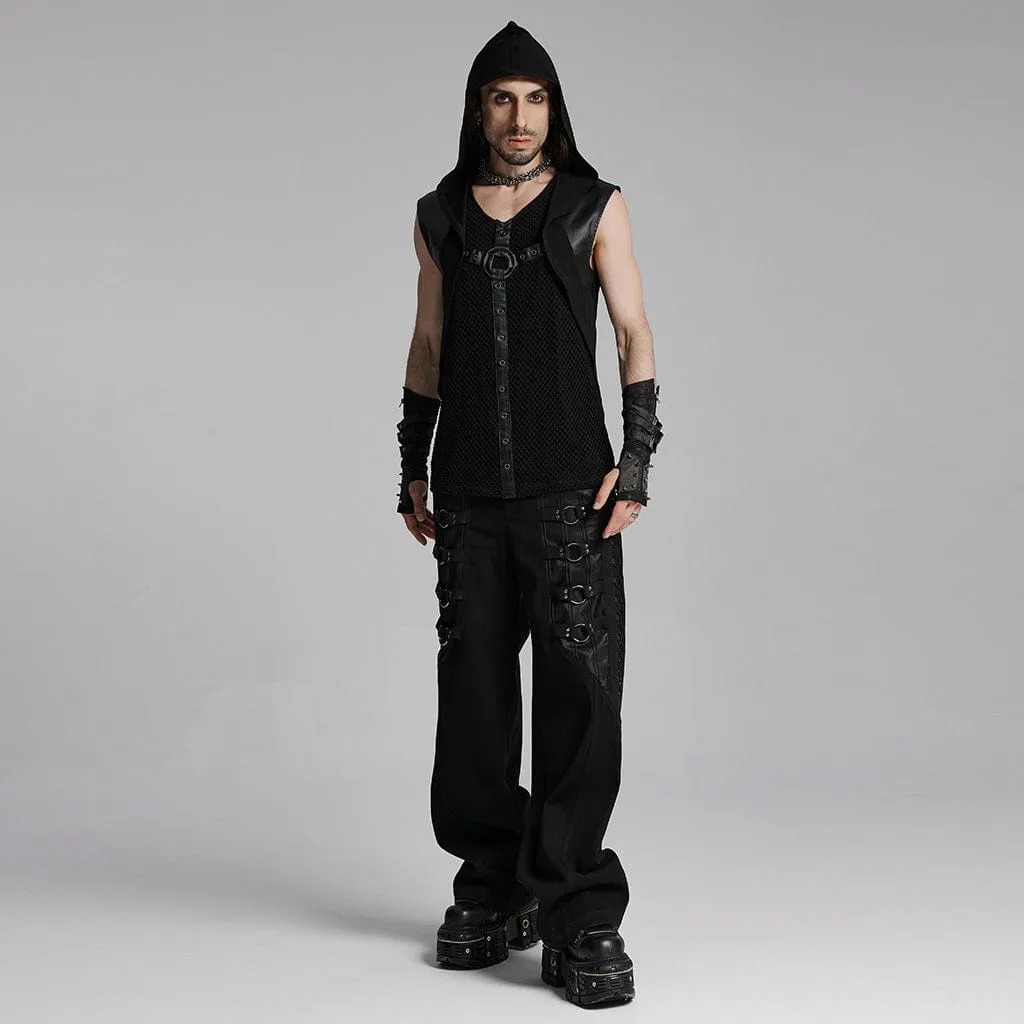 Men's Punk Mesh Rings Skull Pants
