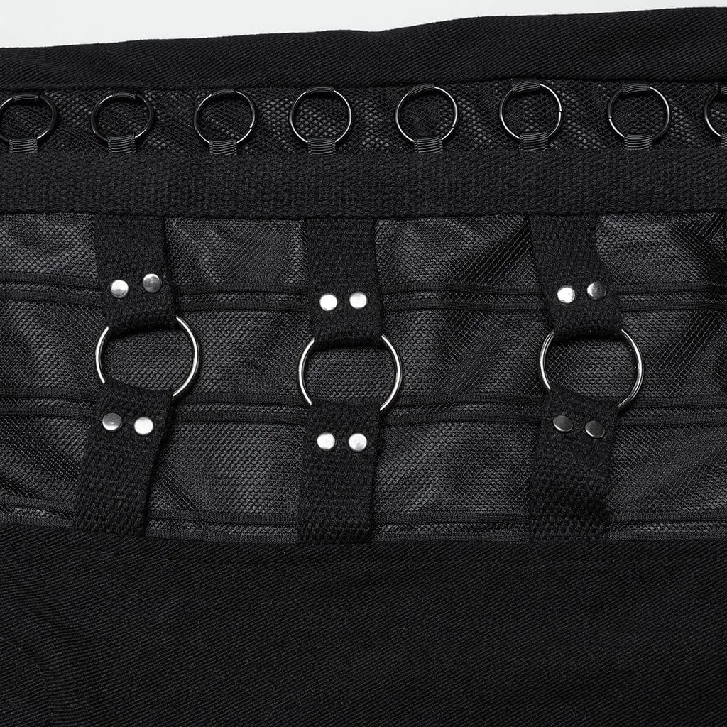 Men's Punk Mesh Rings Skull Pants