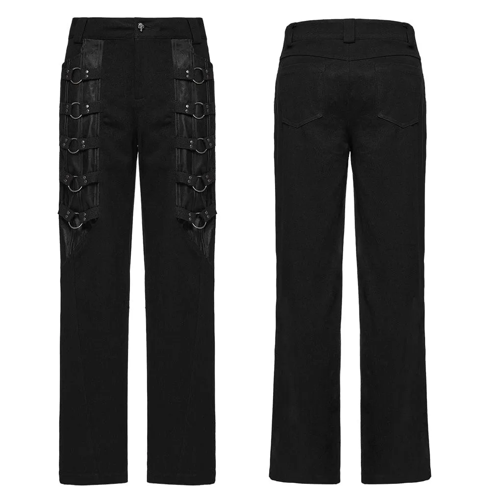 Men's Punk Mesh Rings Skull Pants