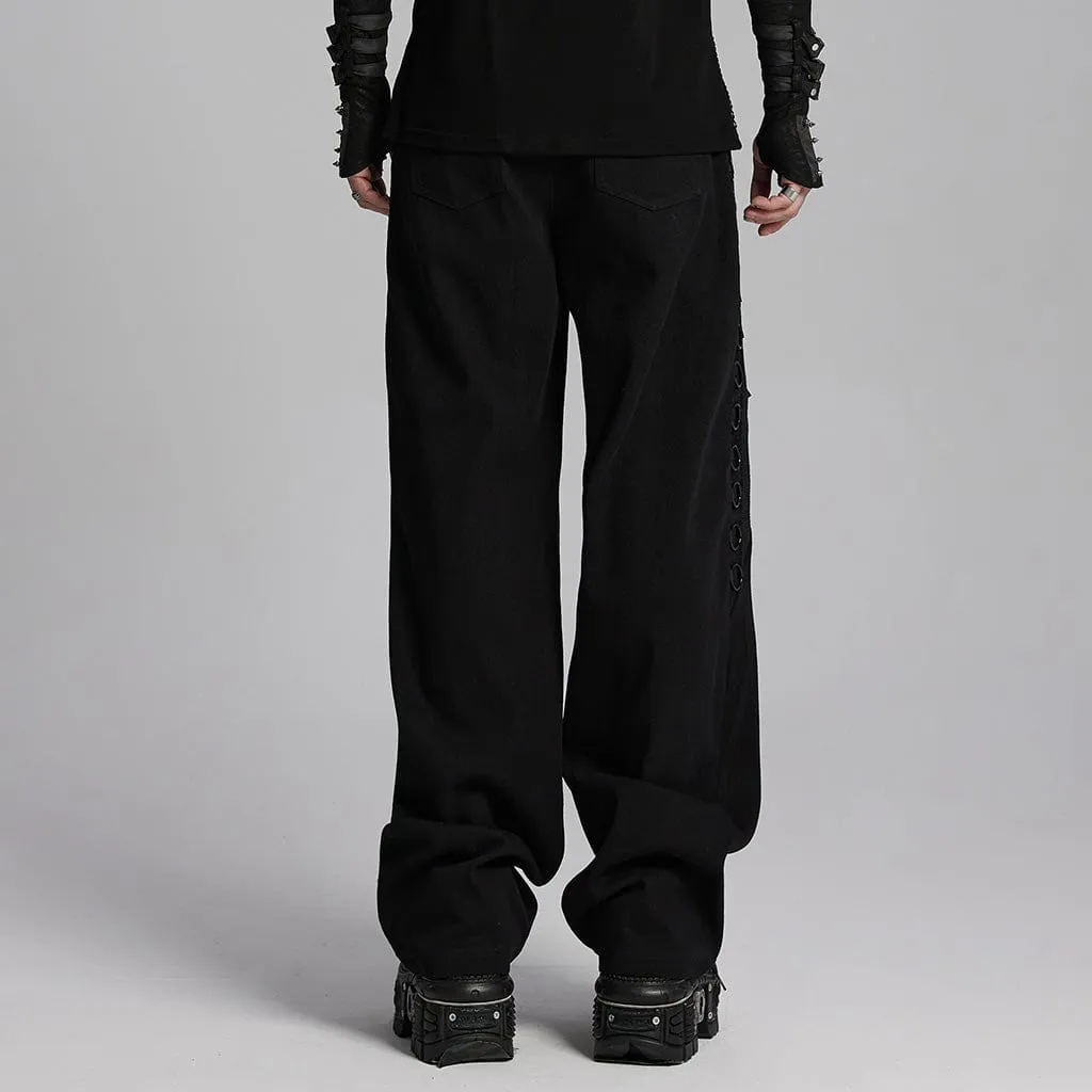 Men's Punk Mesh Rings Skull Pants