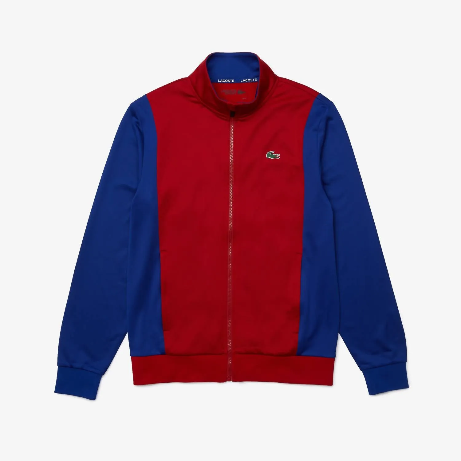 Men's Resistant Bicolor Pique Zip Sweatshirt In Red/blue