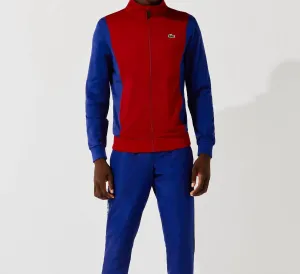 Men's Resistant Bicolor Pique Zip Sweatshirt In Red/blue