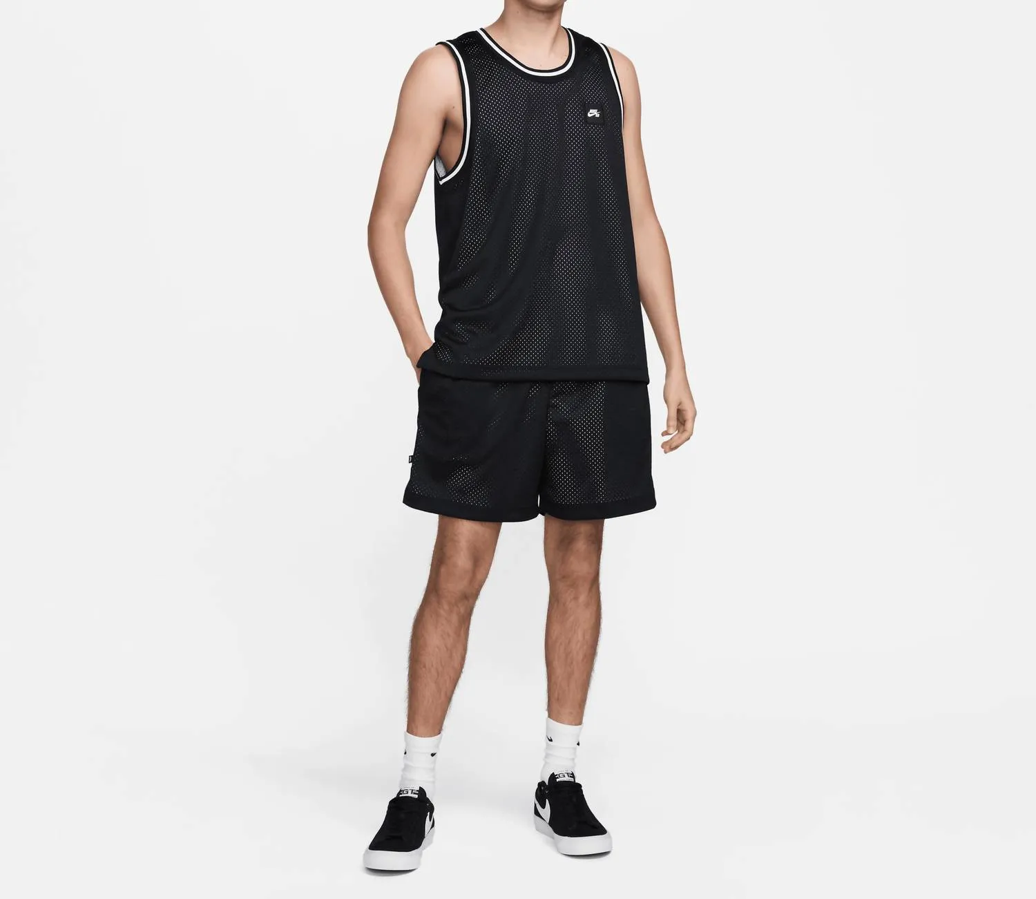 Men's Sb Reversible Basketball And Skate Mesh Shorts In Black/white