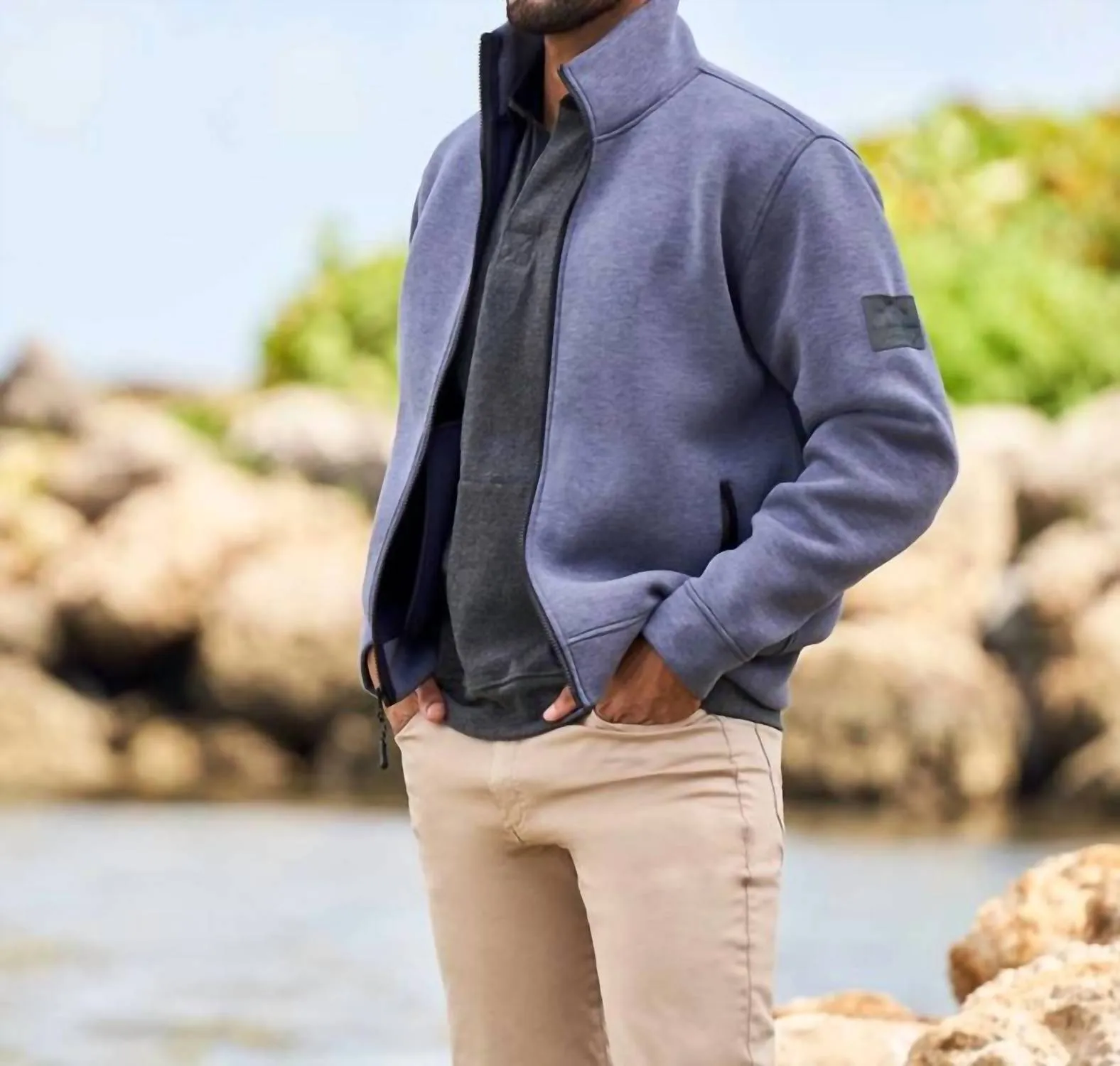 Men's Scuba Jacket In Heather Blue